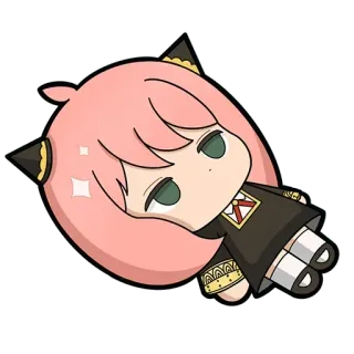 😐 6ba9ff3e Anya Spy x Family Аня Форджер, Spy x Family, Чиби, Аниме персонаж, Милый, Лежит telegram sticker