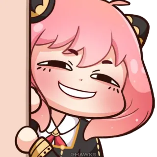 😏 866514b2 Anya Forger Spy x Family @HAWKS аниме, spy x family, аня форджер, мультфильм, милый, стикер telegram sticker