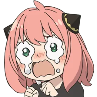 😭 a4f07467 Anya Forger Spy x Family аниме, плачет, эмоциональный, грустный, девушка, Аня Форджер, Spy x Family telegram sticker