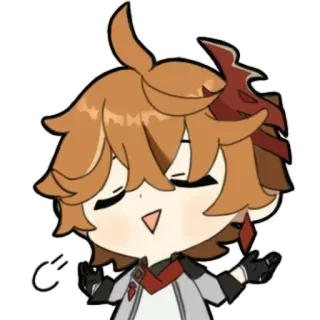 Chibi Tartaglia by @Hashlyyy whatsapp stickers