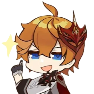 ✨ 8cb92644 Tartaglia Genshin Impact genshin impact, tartaglia, chibi, nhân vật, game telegram sticker