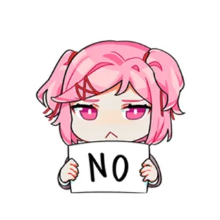 😕 01b4b2b4 Natsuki Doki Doki Literature Club! NO Anime, Manga, Sticker, Schattig, Nee telegram sticker