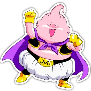 ✊ 3f012111 Majin Buu Dragon Ball Z Majin Bu, Dragon Ball Z, anime, cartone animato, rosa, personaggio, combattente telegram sticker