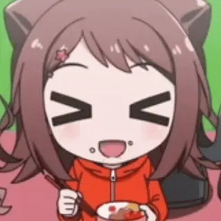 😋 77000ebd anime, cartoon, kawaii, food, eating, cute, manga, sticker whatsapp sticker