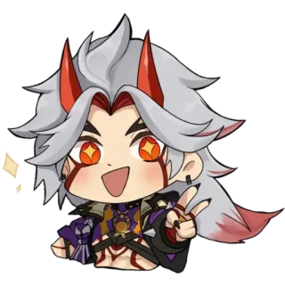 ⛩ 45df0162 Arataki Itto Genshin Impact Arataki Itto, Genshin Impact, Anime, Jeu, Chibi whatsapp sticker