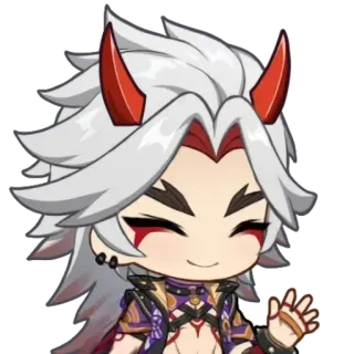Chibi Arataki Itto By (@Miyukotto) telegram stickers