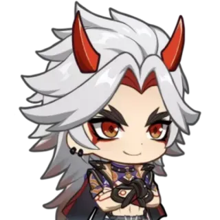 ⛩ ec75c27e Arataki Itto Genshin Impact Arataki Itto, Genshin Impact, Jeu vidéo, Anime, Personnage whatsapp sticker