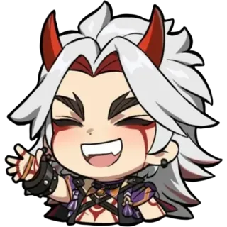 ⛩ f691b31e Arataki Itto Genshin Impact Anime, Jeu, Sticker, Arataki Itto, Genshin Impact whatsapp sticker