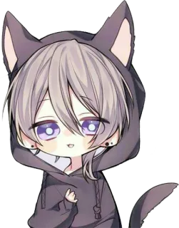 😊 ab33d766 Anime, Katze, Cartoon, Süß, Hoodie, Anime Junge, Kawaii telegram sticker