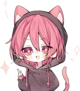 ☝️ f9017e13 Anime, Cartoon, Katze, Mädchen, Süß, Charakter, Kätzchen telegram sticker