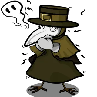 😱 85319851 чумной доктор, маска, медицинский, шляпа, плащ telegram sticker