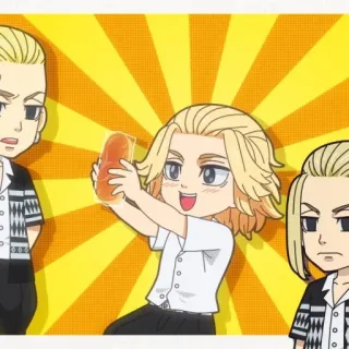 🎐 91b30dc4 Mikey Tokyo Revengers Anime, Mangá, Tokyo Revengers, Mikey, Manjiro Sano, Chibi, Personagem, Desenho animado telegram sticker