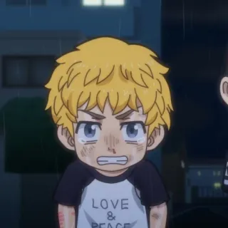 🎐 dc24df97 LOVE & PEACE Anime, Desenho animado, Menino, Amor, Paz, Camiseta telegram sticker