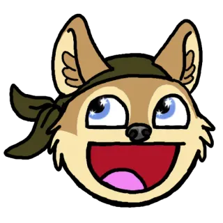 😁 b4c01436 สุนัขจิ้งจอก, การ์ตูน, ที่คาดผม, สัตว์, ยิ้ม, น่ารัก telegram sticker