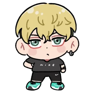 😕 a216a609 NIKE kartun, anime, chibi, stiker, Nike, karakter, rambut pirang telegram sticker