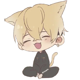 ☺️ edd599f4 @Hawks Anime, Kucing, Kawaii, Lucu, Chibi, Kartun telegram sticker