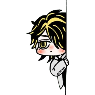 🙁 f21054e4 @Hawks Kartun, Anime, Stiker, Seni digital, Ilustrasi telegram sticker