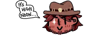 🌞 a09320c0 It's HIGH NOON... 漫画, 引用, 正午, 真昼, ステッカー, 帽子, 西部劇 telegram sticker