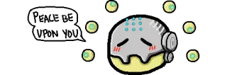 😊 fb368241 Zenyatta Overwatch PEACE BE UPON YOU ビデオゲーム, ステッカー, ゼニヤッタ, オーバーウォッチ, ロボット, 平和 telegram sticker