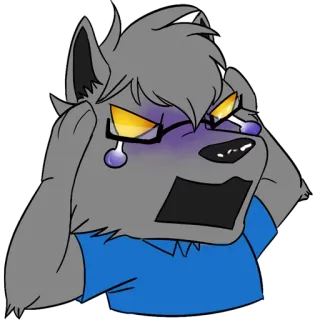 😱 171300db 늑대, 화난, 좌절한, 만화, 울음, 감정 telegram sticker