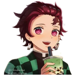 🥤 12e52bbb Tanjiro Kamado Demon Slayer @Claudiacrw
@alien_moons Anime, Manga, Demon Slayer, Tanjiro, Minuman, Boba Tea, Kartun, Ilustrasi, Seni telegram sticker