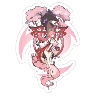 Chibi Yae Miko whatsapp stickers