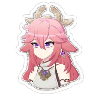 😯 82bf465f Yae Miko Genshin Impact anime, video game, genshin impact, yae miko telegram sticker