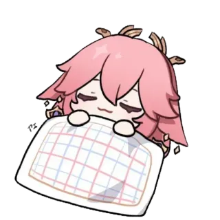 Chibi Yae Miko whatsapp stickers