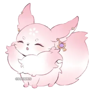 🥺 898738fb cute, animal, pink, fluffy, kawaii telegram sticker