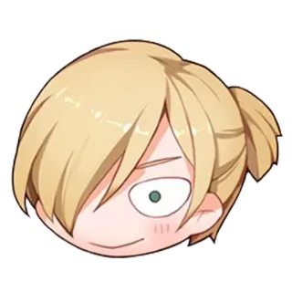 😊 d45374ec sticker, anime, manga, nhân vật, đầu, tóc vàng, dễ thương telegram sticker
