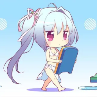 🌊 2e1748b8 anime, chibi, cute, swimsuit, beach, kawaii telegram sticker