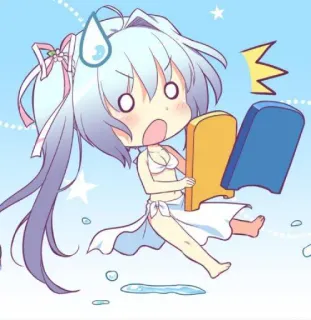 😵 8af0e6c3 chibi, anime, swimsuit, beach, cartoon, cute, character, summer telegram sticker