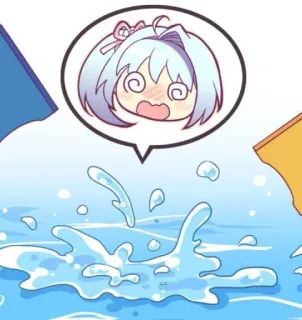 😳 de5677ce anime, cartoon, kawaii, cute, water, surprised telegram sticker