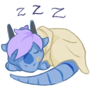 💤 15e51f8a zzz slapen, draak, schattig, cartoon, dier, zzz, kawaii whatsapp sticker