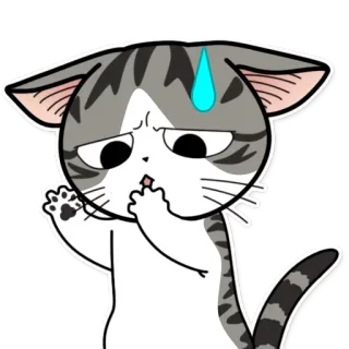 😅 f4edb02b แมว, อนิเมะ, มังงะ, สติกเกอร์, กังวล, การ์ตูน telegram sticker