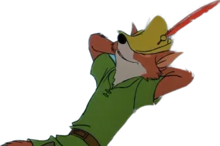 🙃 d323653e Robin Hood robin hood, disney, fox, cartoon, relaxed, animation telegram sticker