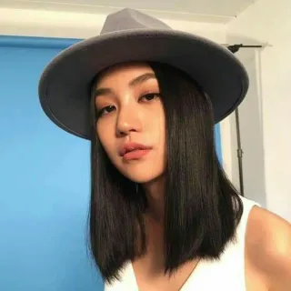 🤰 856a41c2 mulher, chapéu, retrato, moda, estilo telegram sticker