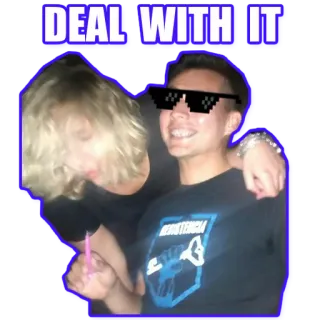 😎 1b44aef2 DEAL WITH IT 仕方ない, ミーム, サングラス telegram sticker