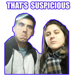 😑 49799974 THAT'S SUSPICIOUS 怪しい, 人々, 面白い, 表情 telegram sticker