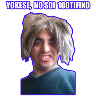 🕵 d9407eaa YOKESE, NO SOI 100TIFIKO 面白い, ミーム, 顔, 表情, ポートレート, コスチューム, かつら telegram sticker