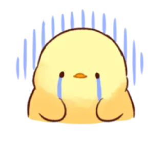 😉 01b2219f kuiken, tranen, huilen, verdrietig, vogel, kawaii, schattig telegram sticker