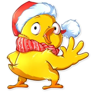 😨 a7d15d0f 小鸡, 圣诞节, 圣诞老人, 围巾, 冬天, 鸟, 卡通 whatsapp sticker