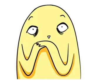 😏 a42291d7 cartoon, character, yellow, expression, illustration telegram sticker