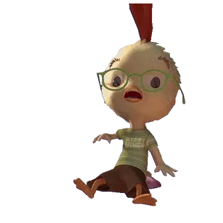 😦 4d771bcc Chicken Little CHICKEN LITTLE Chicken Little, Disney, animiert, Cartoon, Filmfigur, Huhn, Brille telegram sticker