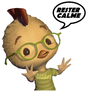 🙌 9839bffa Chicken Little RESTER CALME Huhn, Cartoon, animiert, Film, Disney, ruhig, ruhig bleiben telegram sticker