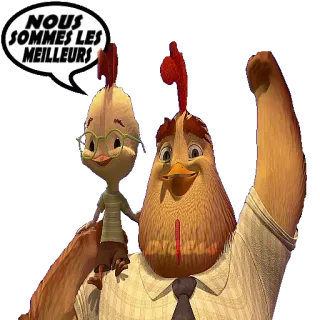 🏆 ac90b28f NOUS SOMMES LES MEILLEURS Chicken Little, animiert, Komödie, Tiere, Huhn, Vater, Sohn telegram sticker