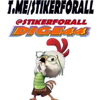 🈯️ 0f5172b6 Chicken Little @STIKERFORALL DIGEA44 poulet, dessin animé, lunettes, drôle telegram sticker