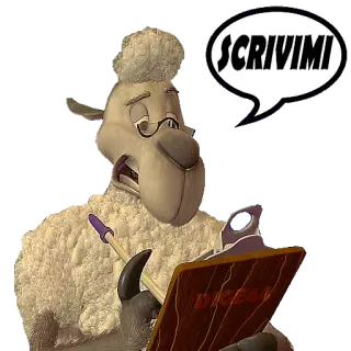 ✍️ dc2473d9 SCRIVIMI mouton, dessin animé, écriture, demande telegram sticker