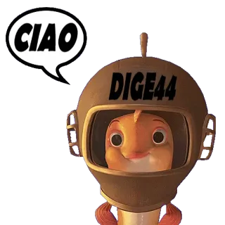 👋 eb56a477 CIAO DIGE44 poisson, dessin animé, casque, ciao, salutation telegram sticker