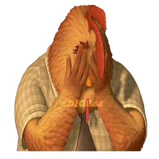 😭 ed88959f digens poulet, anthropomorphe, gros mot, offensant, facepalm, oiseau telegram sticker